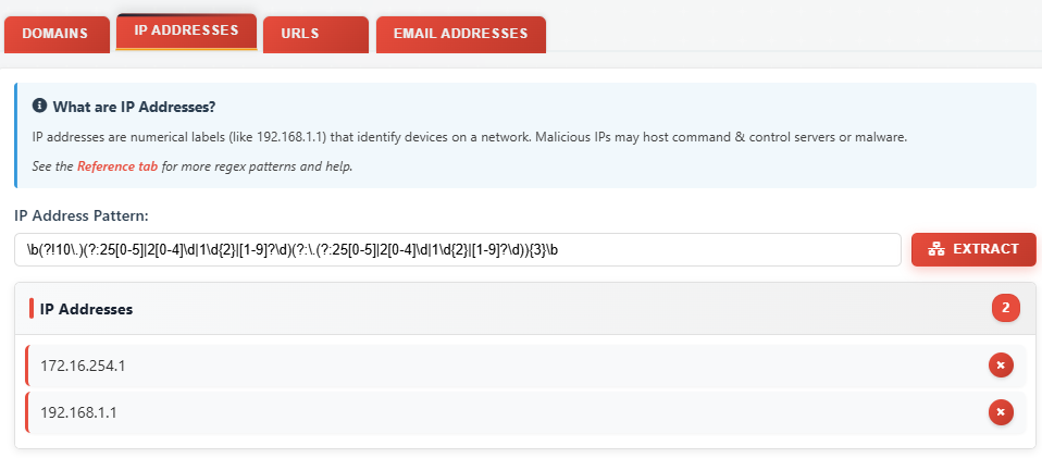 IP Address extraction