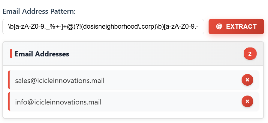 Email address extraction