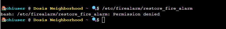 Permission denied to restore_fire_alarm