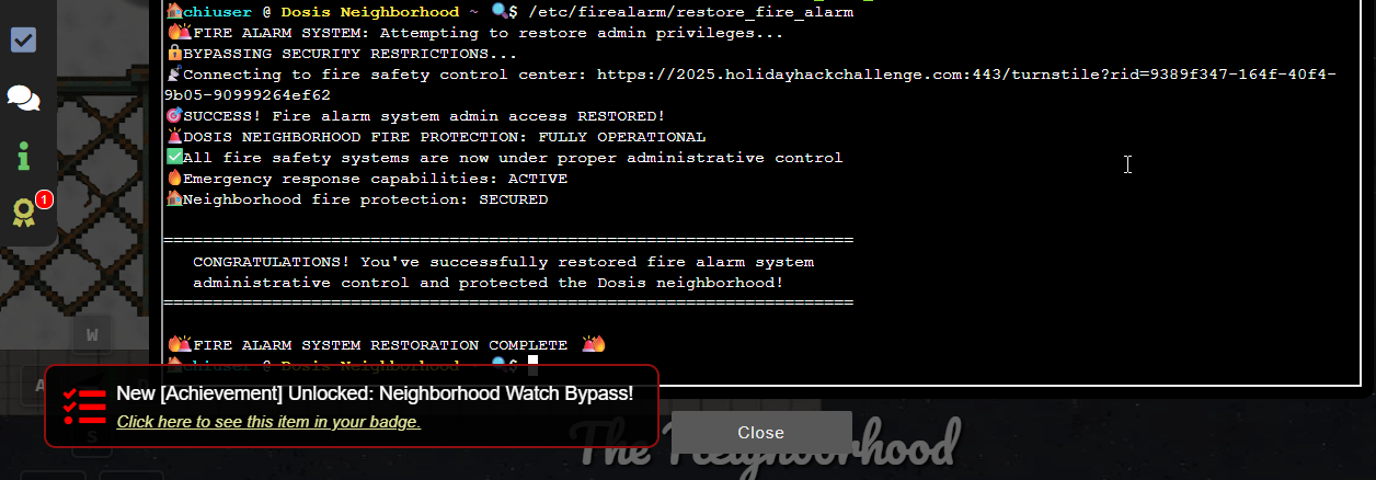 Executing the /etc/firealarm/restore_fire_alarm and restoring the firealarm